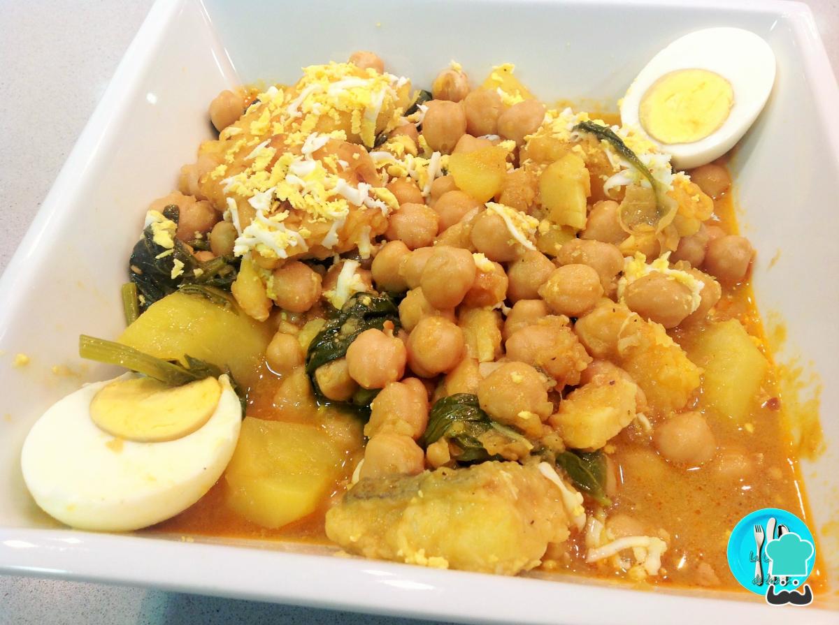 Receta de Bacalao con garbanzos