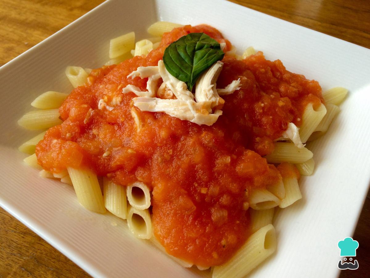 Receta de Pasta arrabiata con pollo