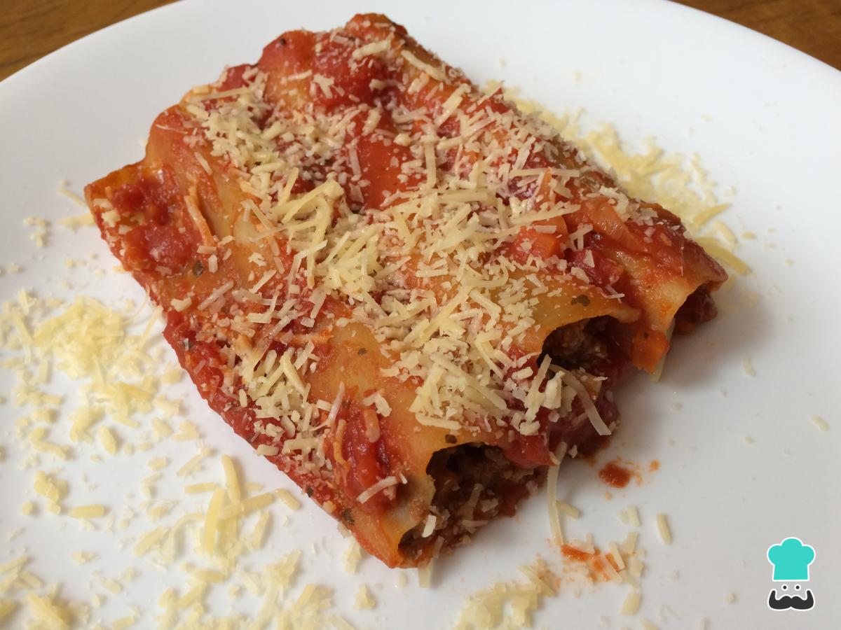 Receta de Canelones de carne para niños