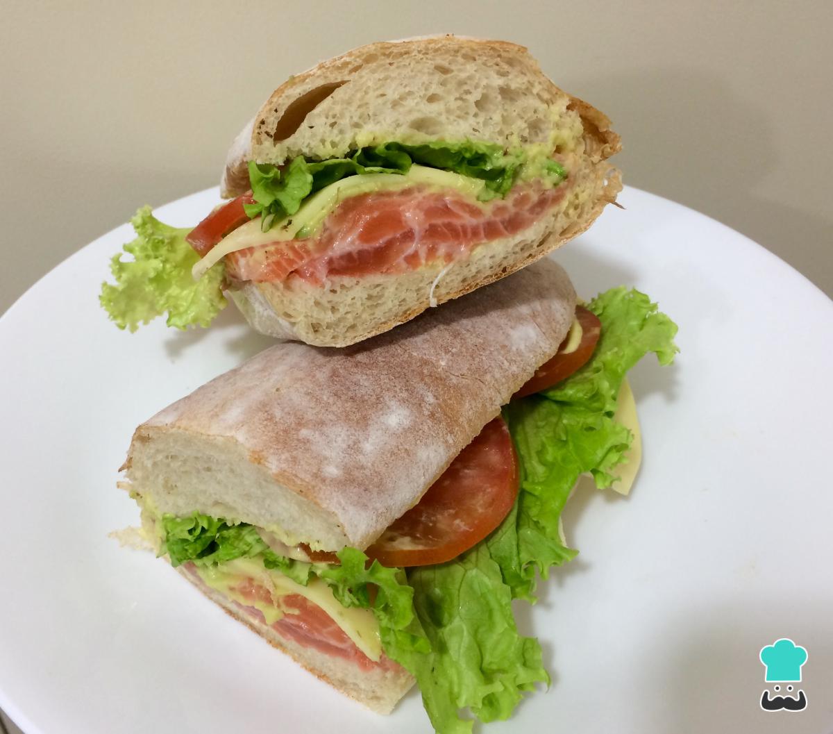 Receta de Sándwich de salmón ahumado
