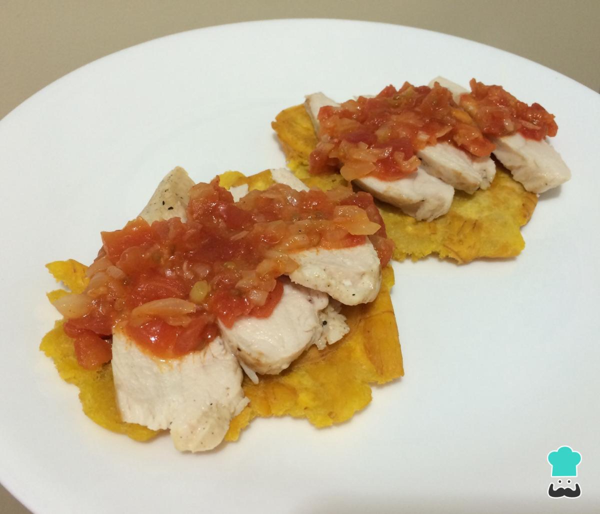 Receta de Tostones con pollo