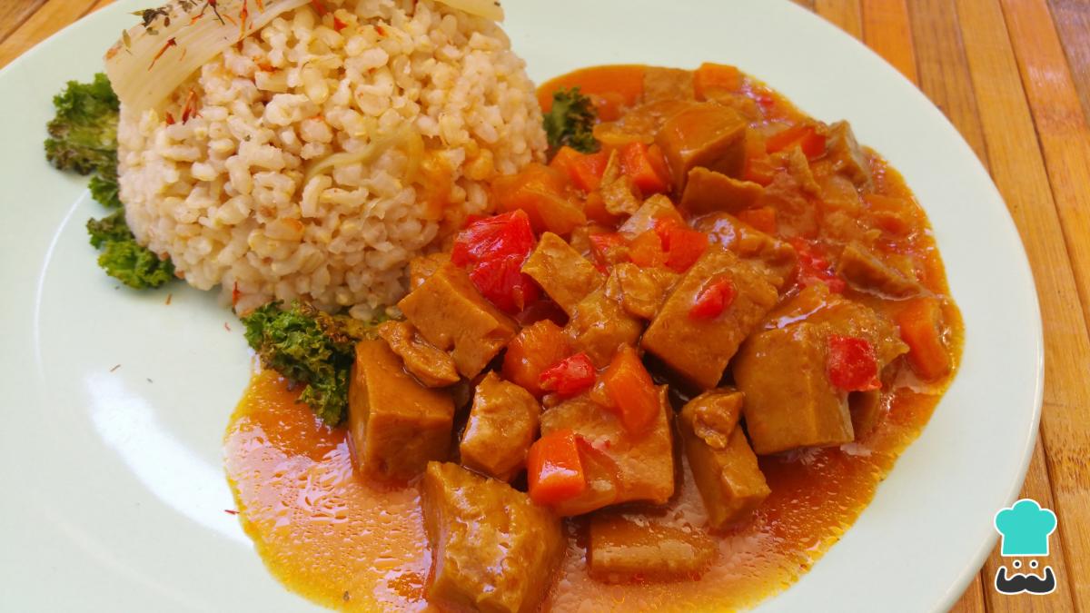 Receta de Seitán al curry con verduras
