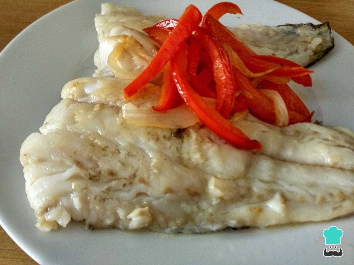 Receta de Bacalao a la plancha con pimientos rojos