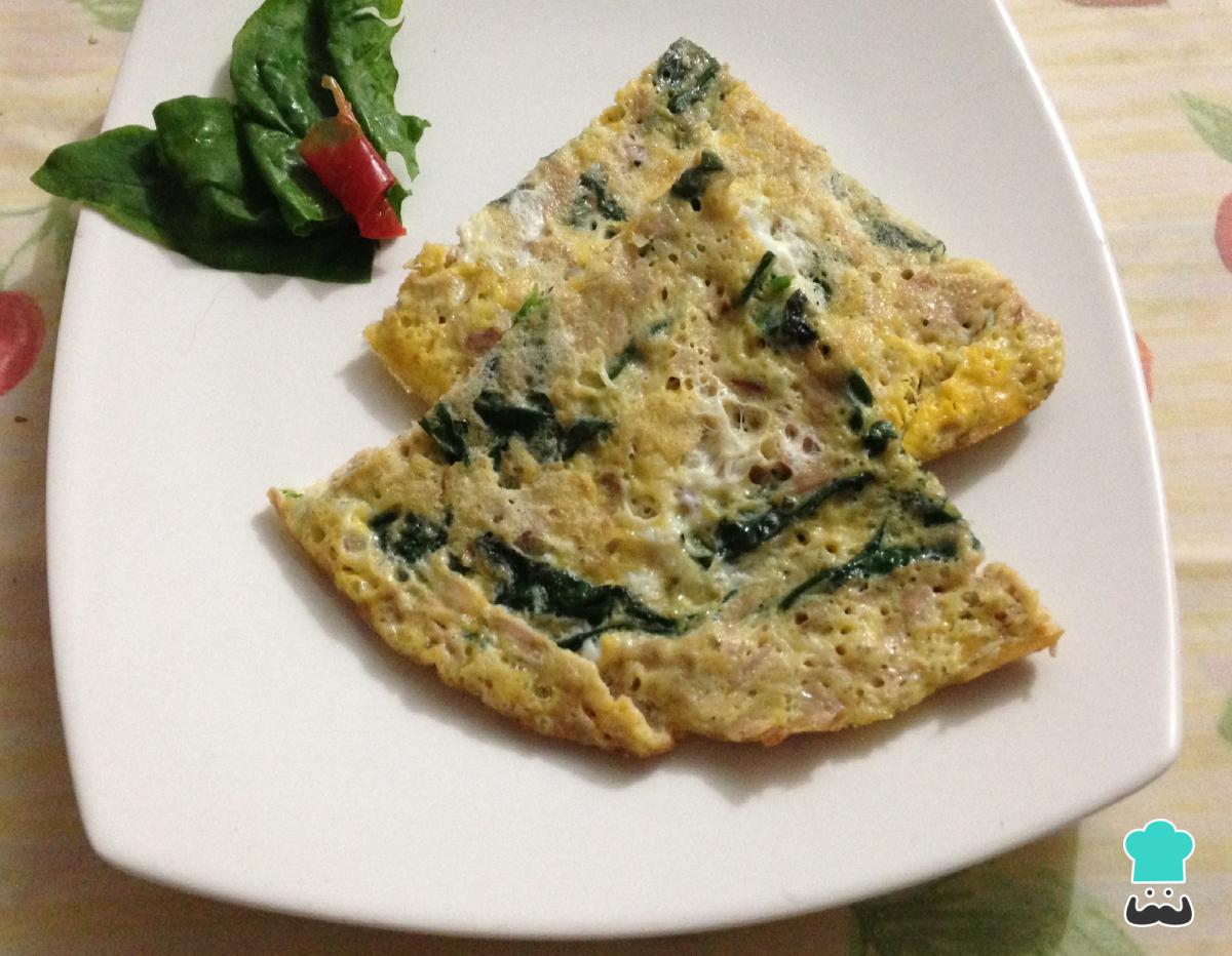 Receta de Tortilla de espinacas y atún