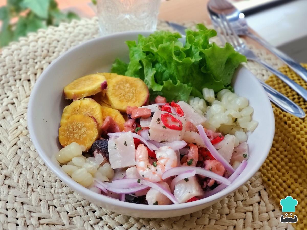 Receta de Ceviche mixto peruano