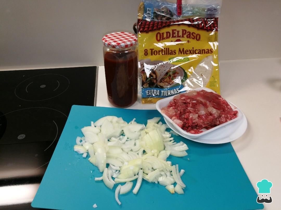 Fajitas de carne picada ¡Con salsa barbacoa!