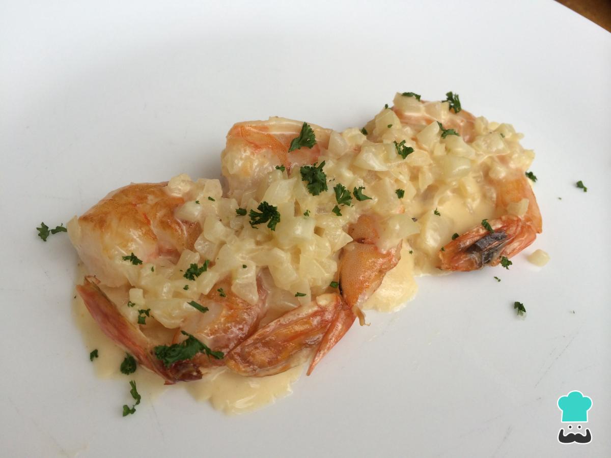 Receta de Gambas salteadas a la crema