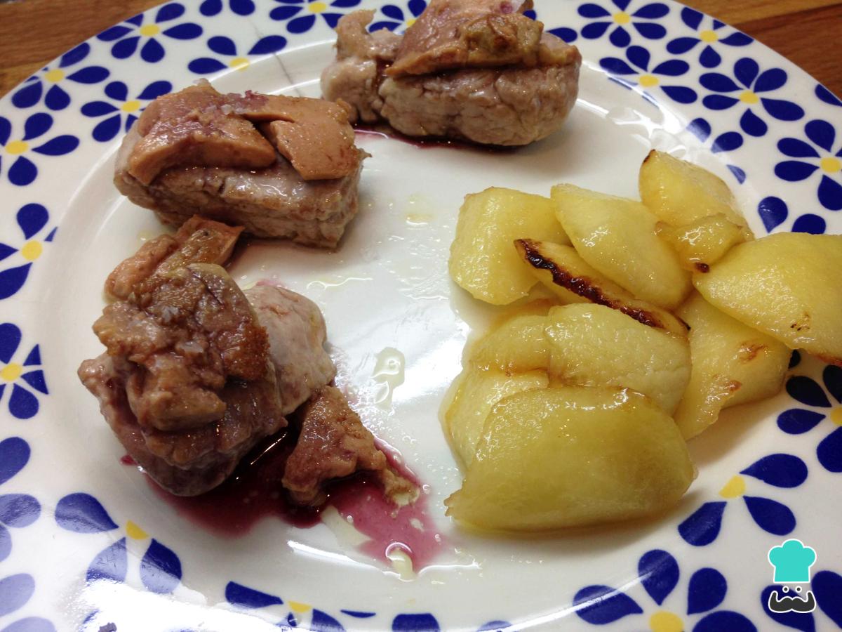 Receta de Solomillo con foie y manzana