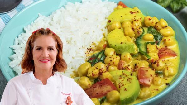 Samantha Vallejo-Nágera, chef: “Los garbanzos de bote más ricos y fáciles se cocinan con 1 calabacín y esta salsa de yogur con curry”