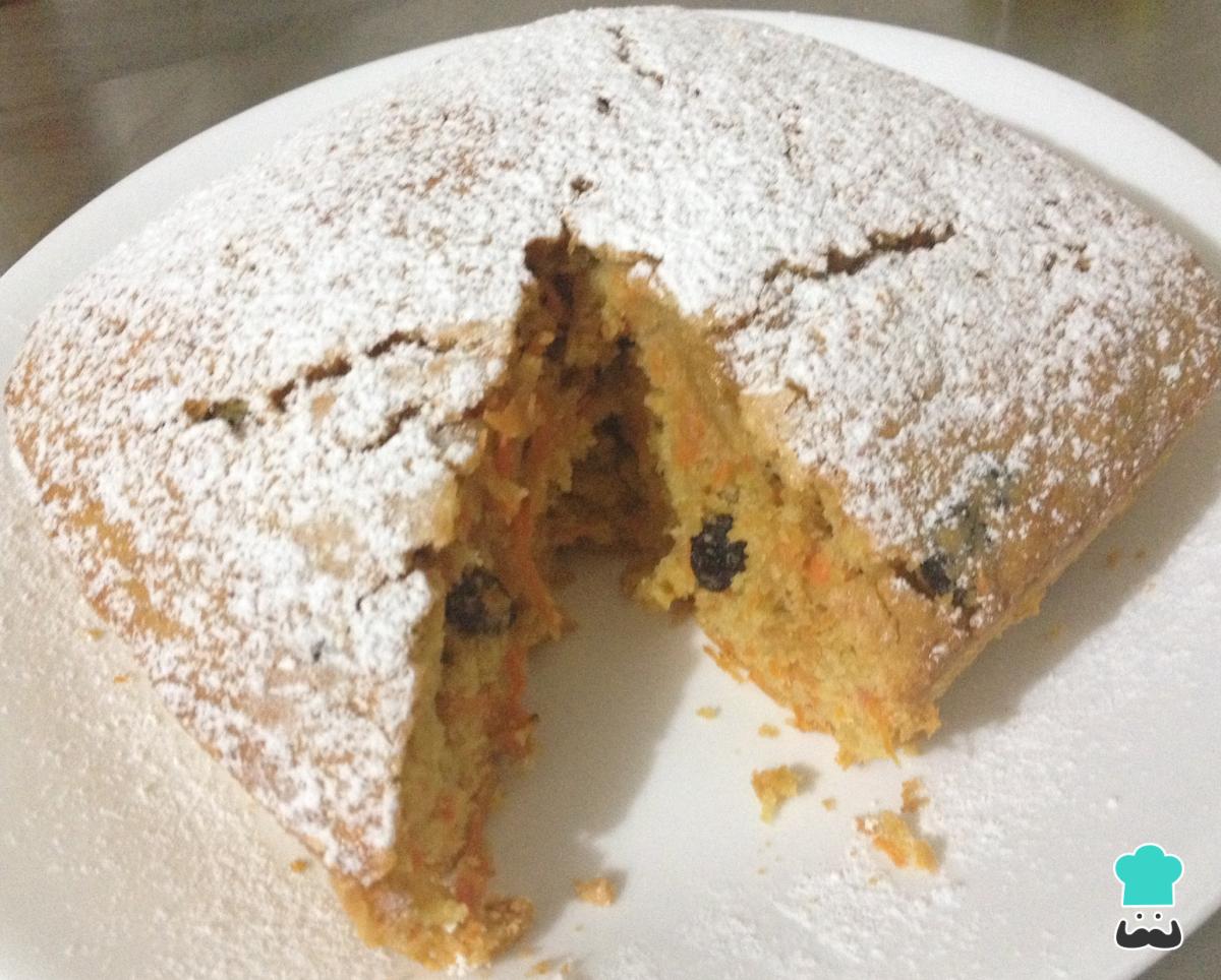 Receta de Pastel de zanahoria y uvas pasas
