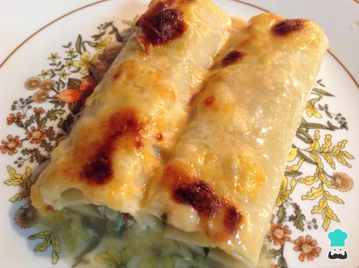 Receta de Canelones de carne y espinacas