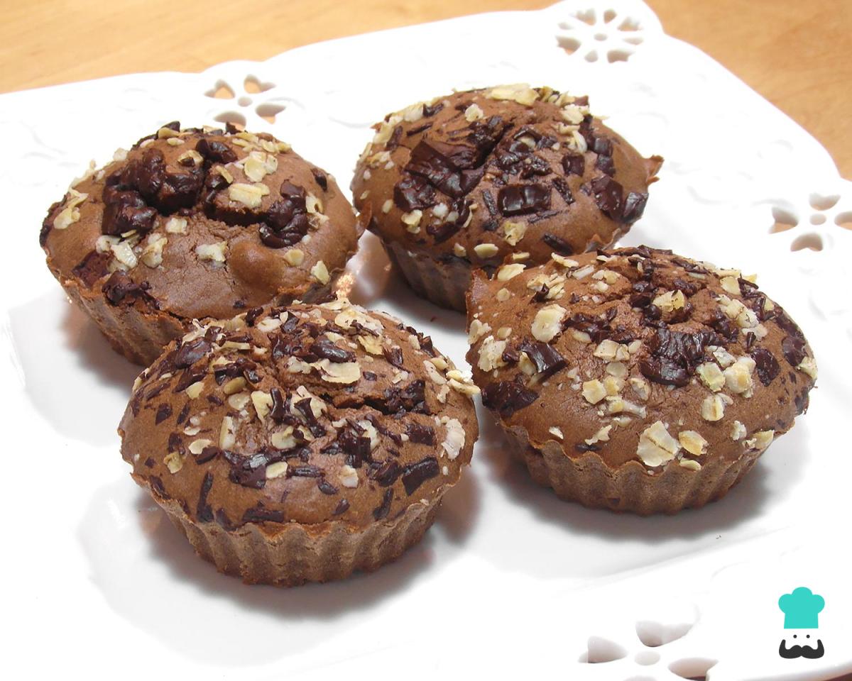 Receta de Muffins de chocolate y avena fitness