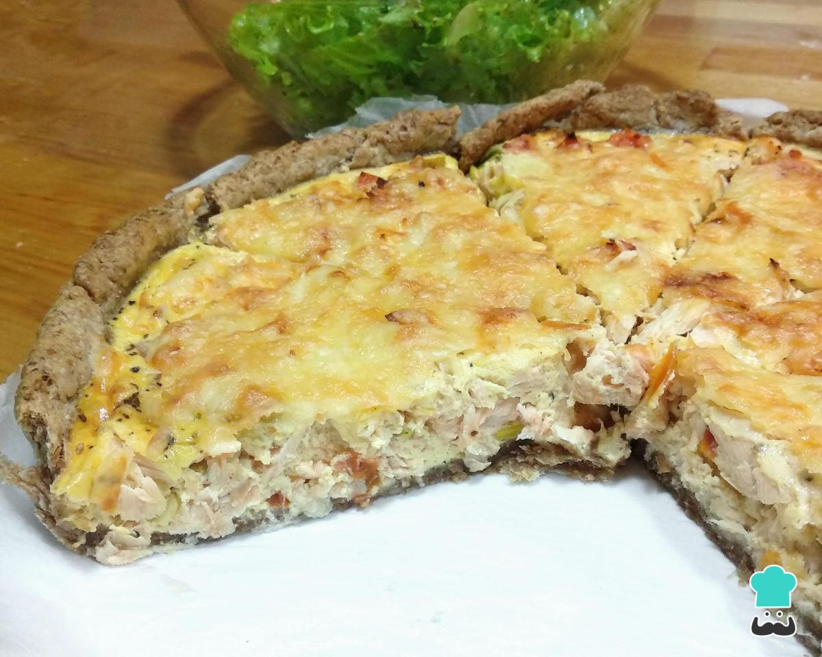 Receta de Quiche de salmón y puerros