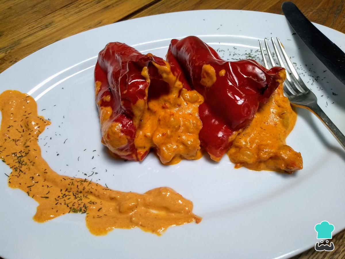 Receta de Pimientos del piquillo rellenos de gambas