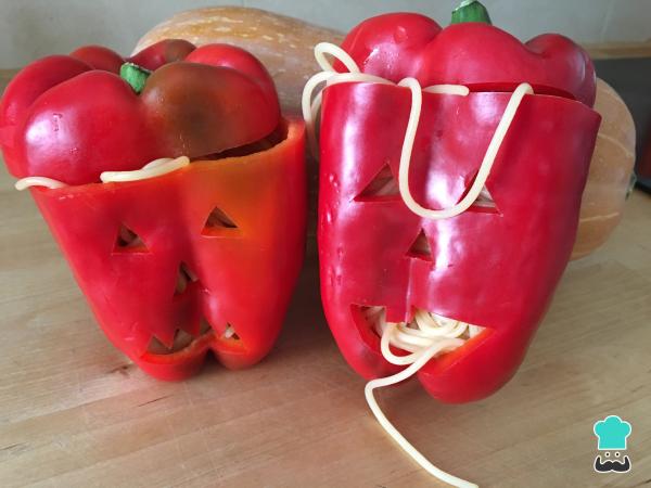 Receta de Pimientos rellenos para Halloween