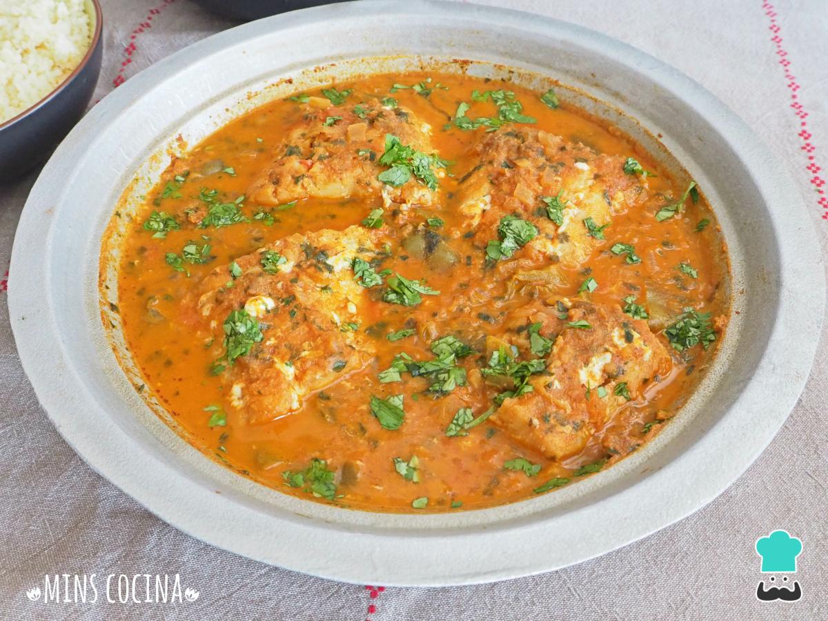 Receta de Tajín de bacalao con tomate