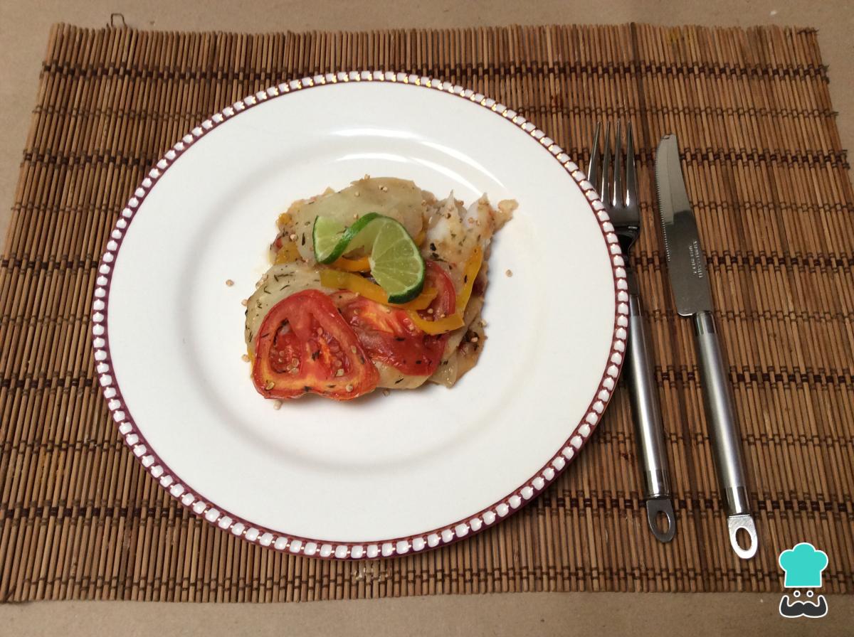 Receta de Corvina al horno con verduras