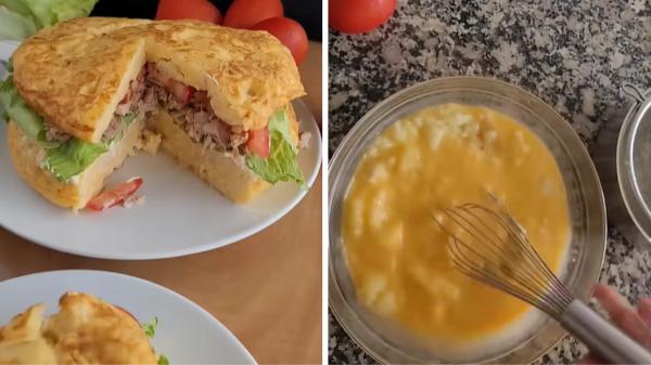 Rosa González, madre cocinera: “La mejor tortilla de patatas para verano se prepara en dos capas y se rellena con mayonesa, atún, lechuga y tomate” - El truco de esta tortilla de verano está en cómo se preparan las patatas y la cebolla