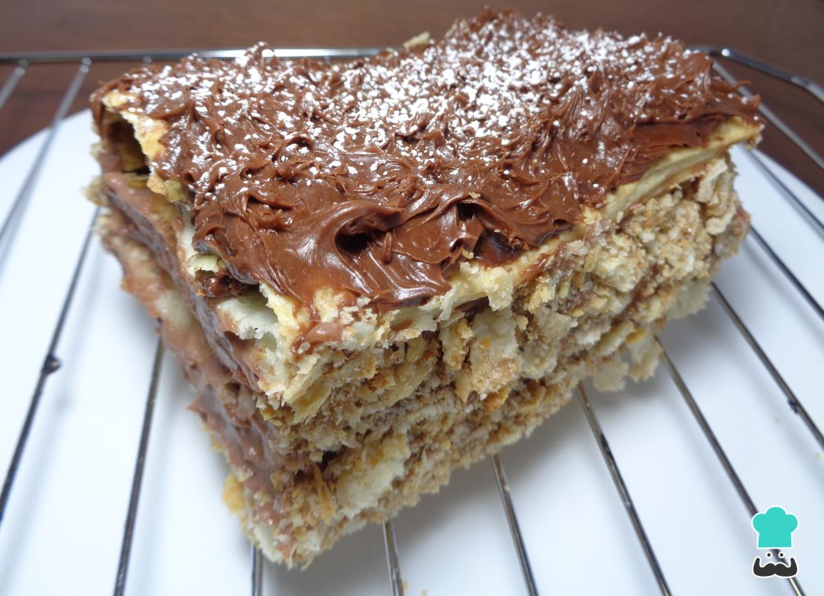 Receta de Pastel milhojas de chocolate