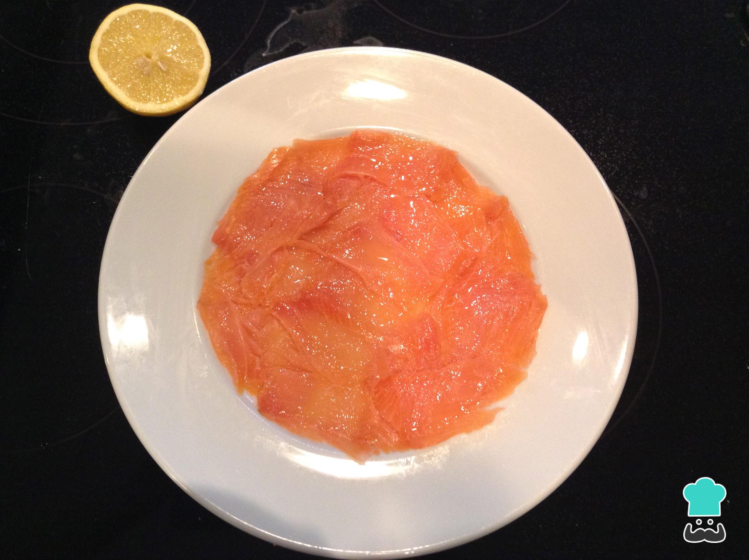 Carpaccio de salmón ahumado