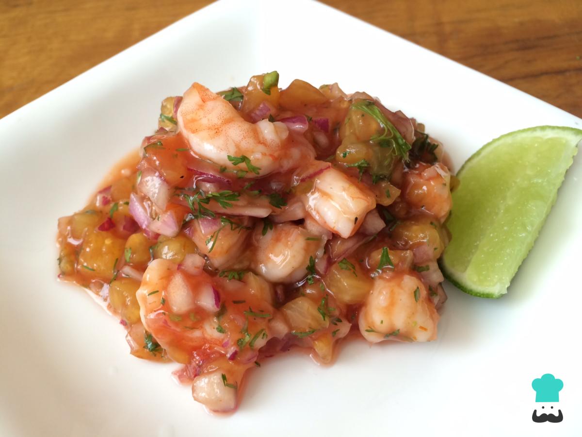 Receta de Ceviche de camarón y píña