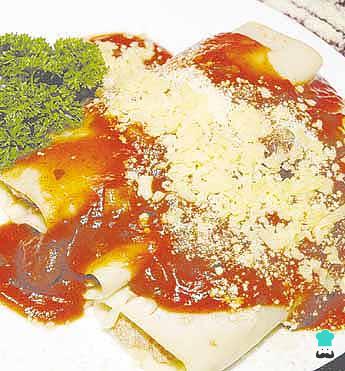 Receta de Canelones rellenos de camarones al ajo