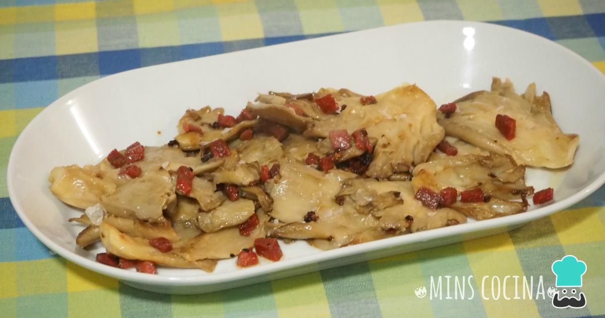 Receta de Setas a la plancha con jamón