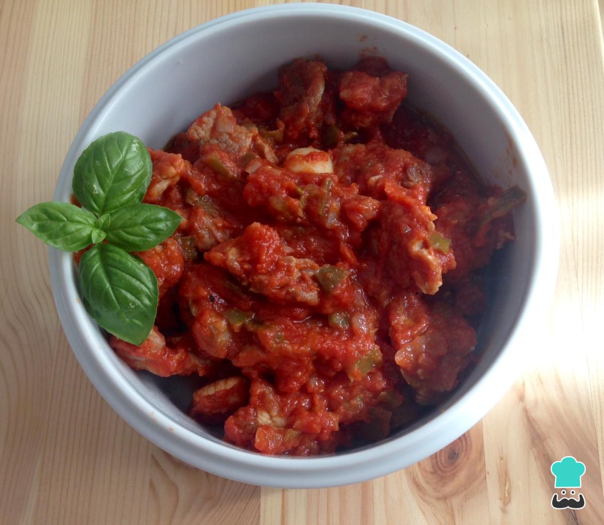 Receta de Carne con tomate