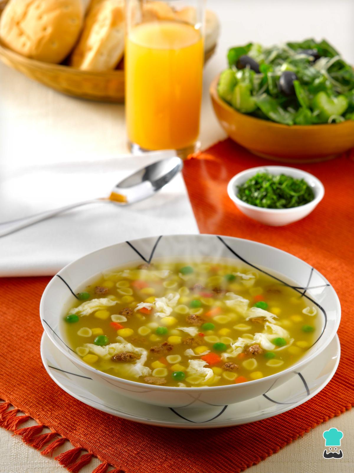 Receta de Caldo a la jardinera