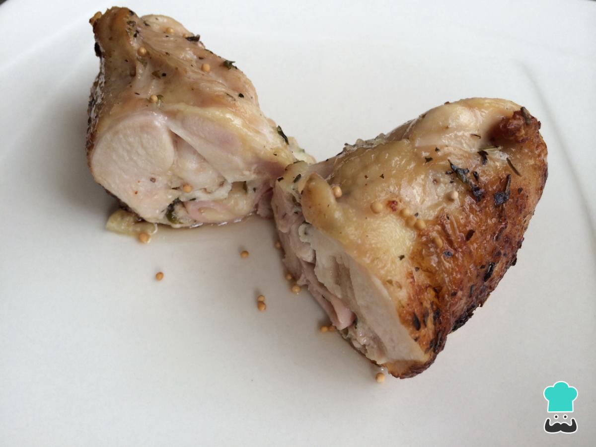 Receta de Muslos de pollo rellenos de jamón y queso