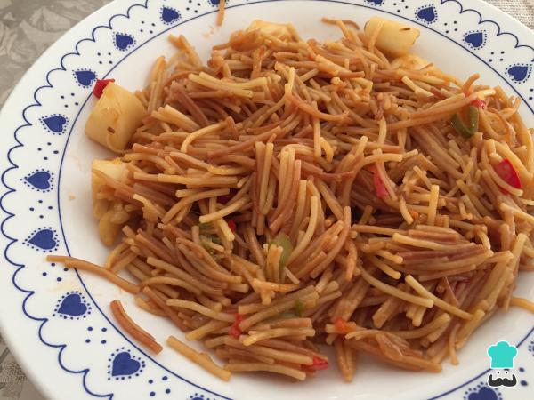 Receta de Fideuá con sepia y verduras