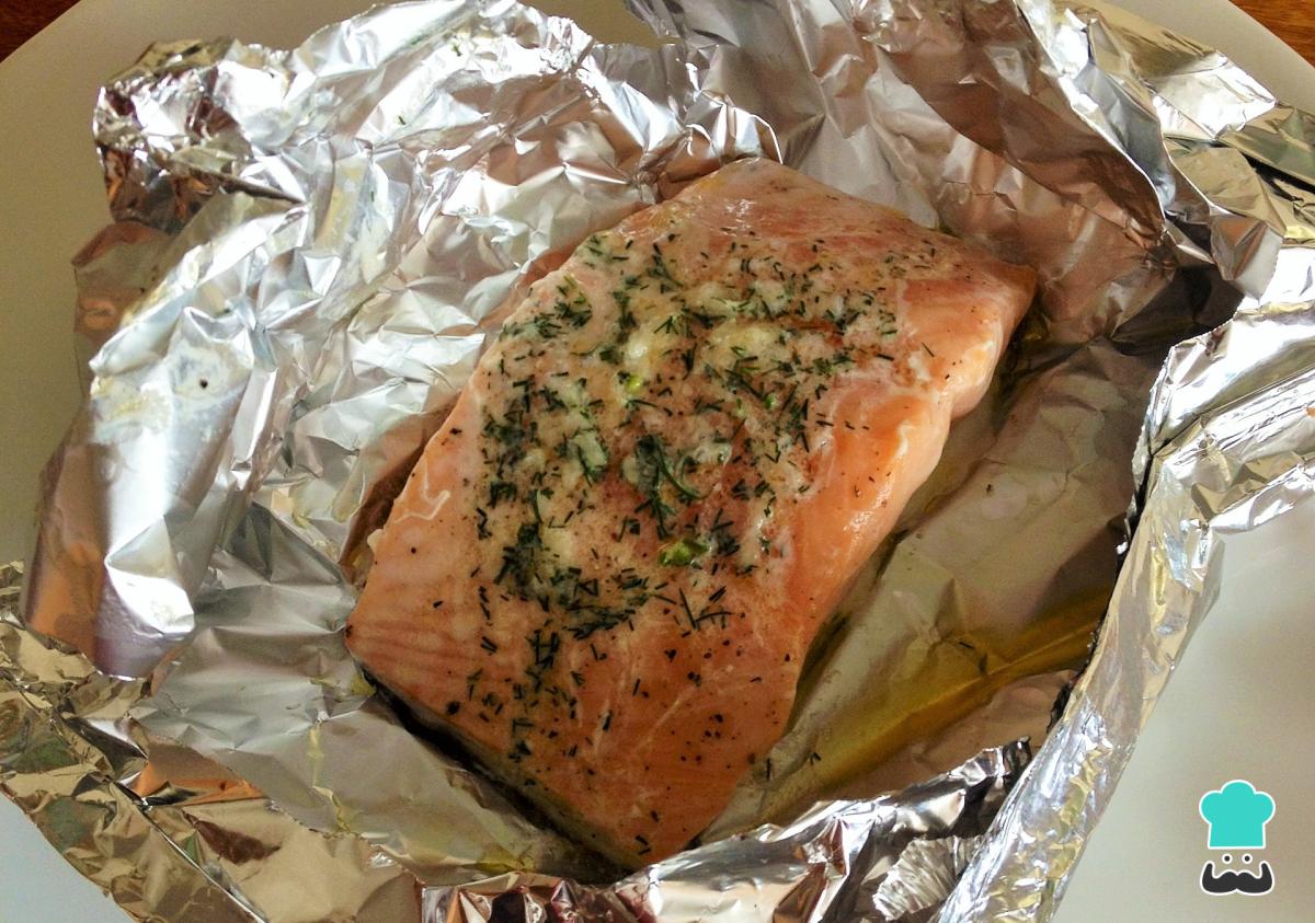 Receta de Papillote de salmón al horno