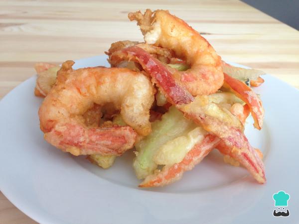 Receta de Tempura de verduras y langostinos