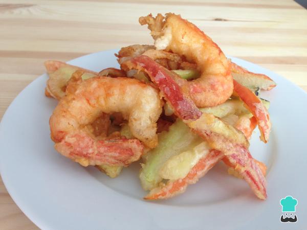 Receta de Tempura de verduras y langostinos - Paso 6