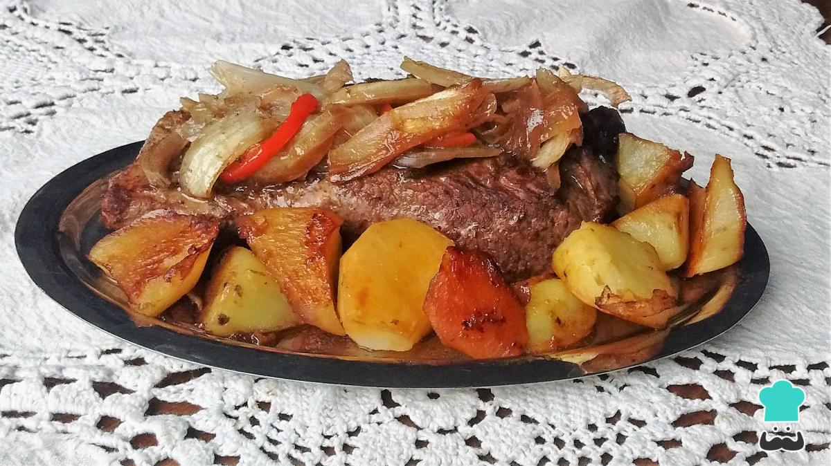 Receta de Carne al horno con papas