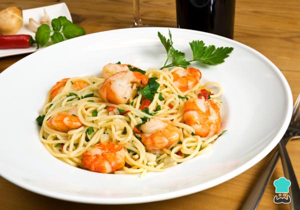 Receta de Thermomix: Espaguetis con gambas