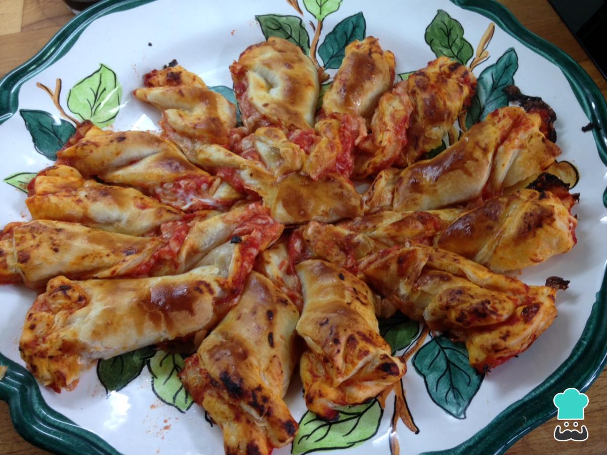 Receta de Rollitos de pizza de hojaldre