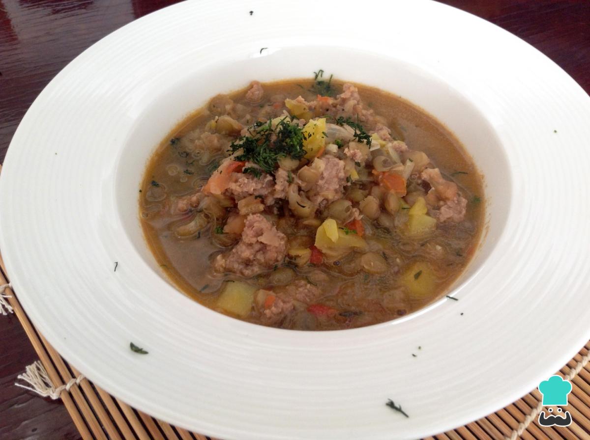 Receta de Lentejas colombianas con carne molida