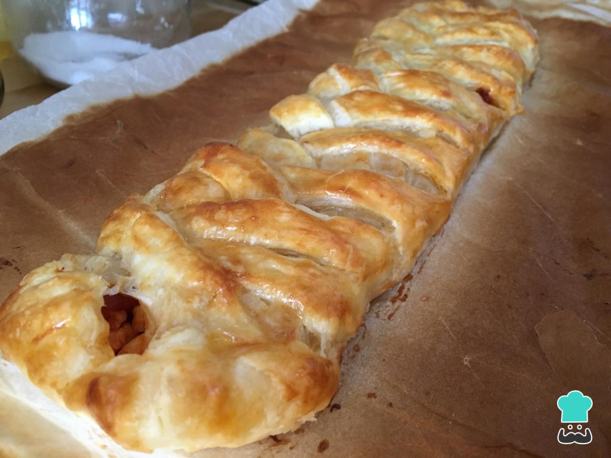 Receta de Trenza de hojaldre rellena de pollo