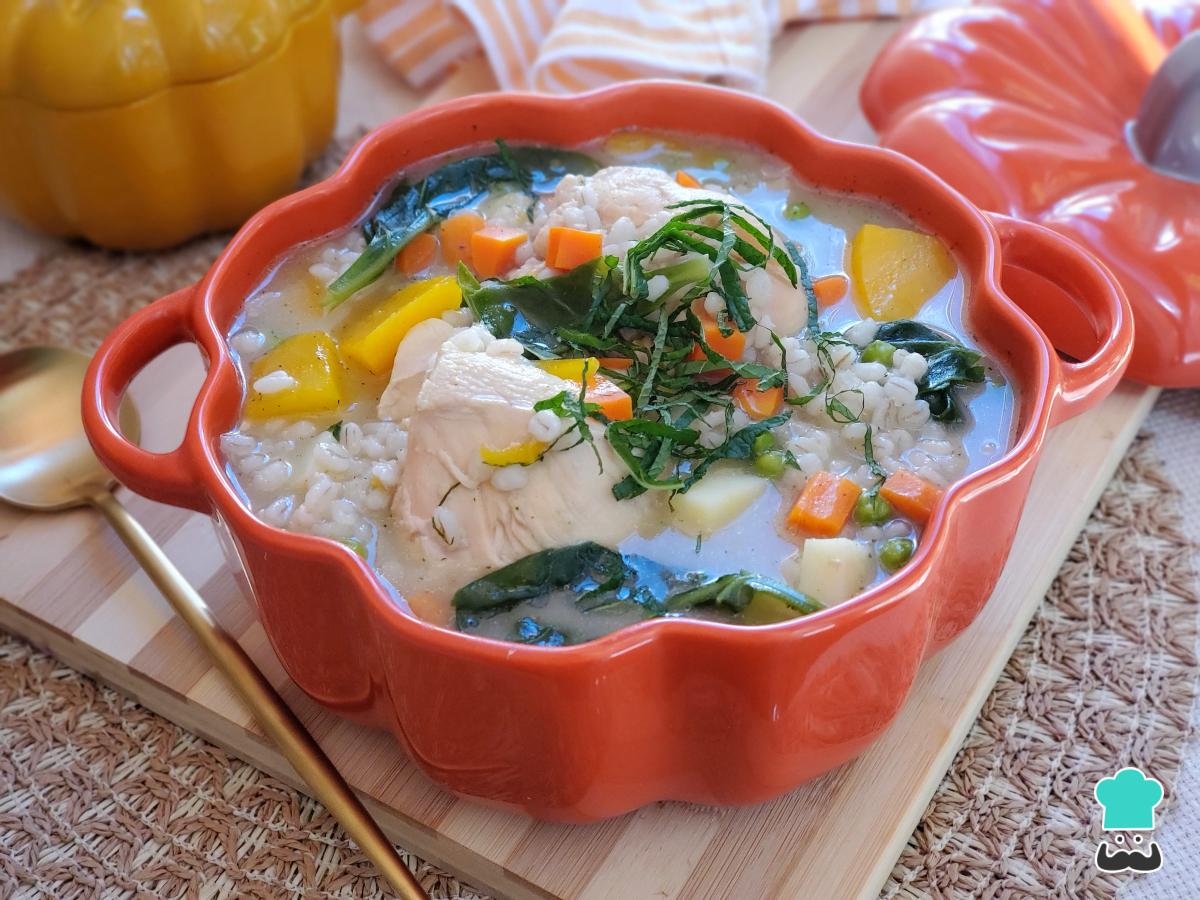 Receta de Sopa de trigo con pollo