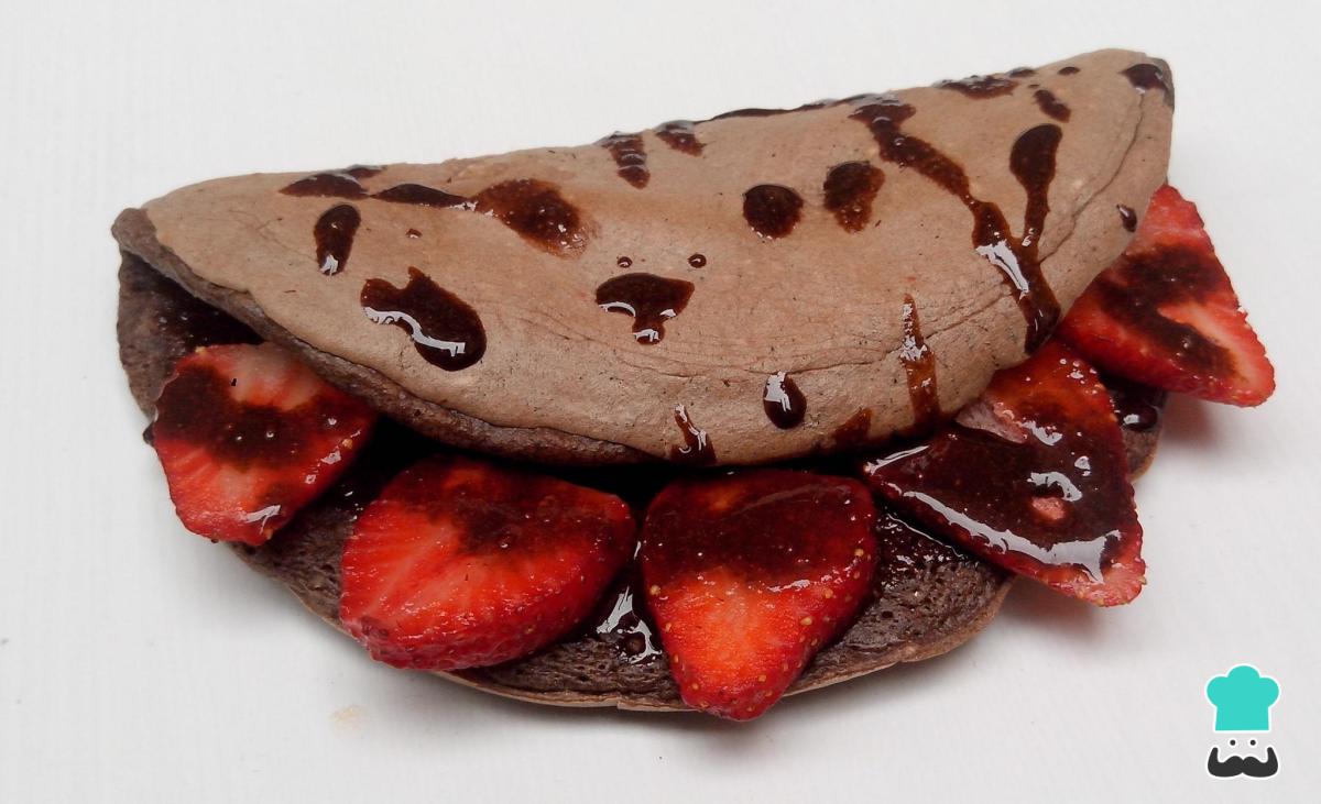 Receta de Crepes de chocolate y fresas