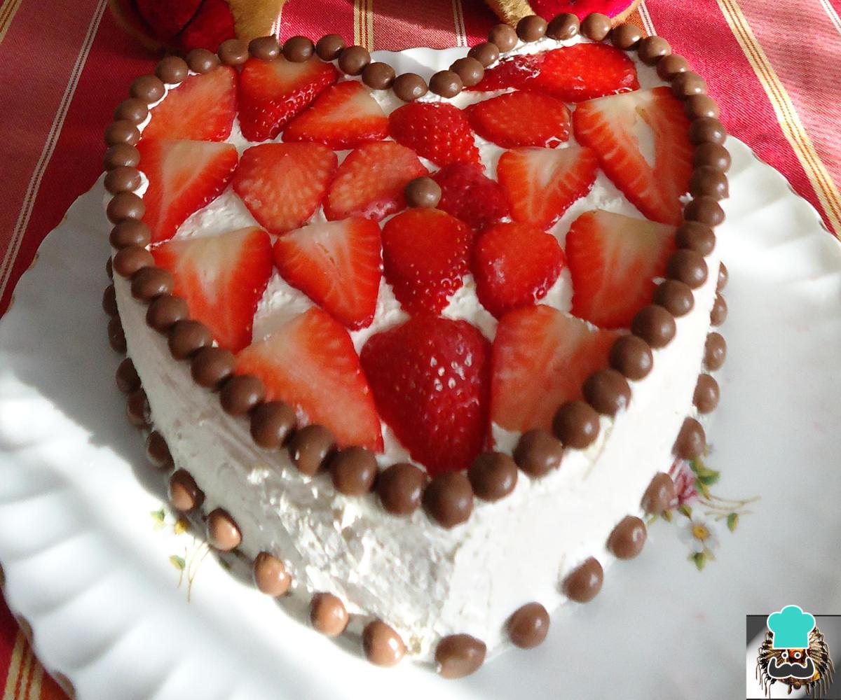 Receta de Tarta de fresas Para San Valentín