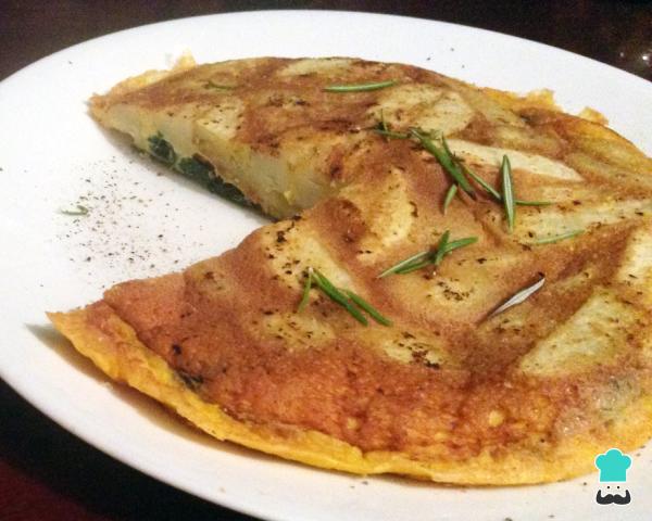 Receta de Tortilla de patatas y espinacas