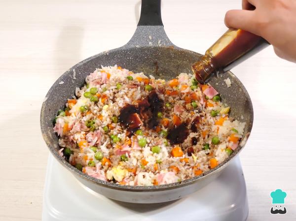 Receta de Arroz tres delicias con verduras - Paso 6