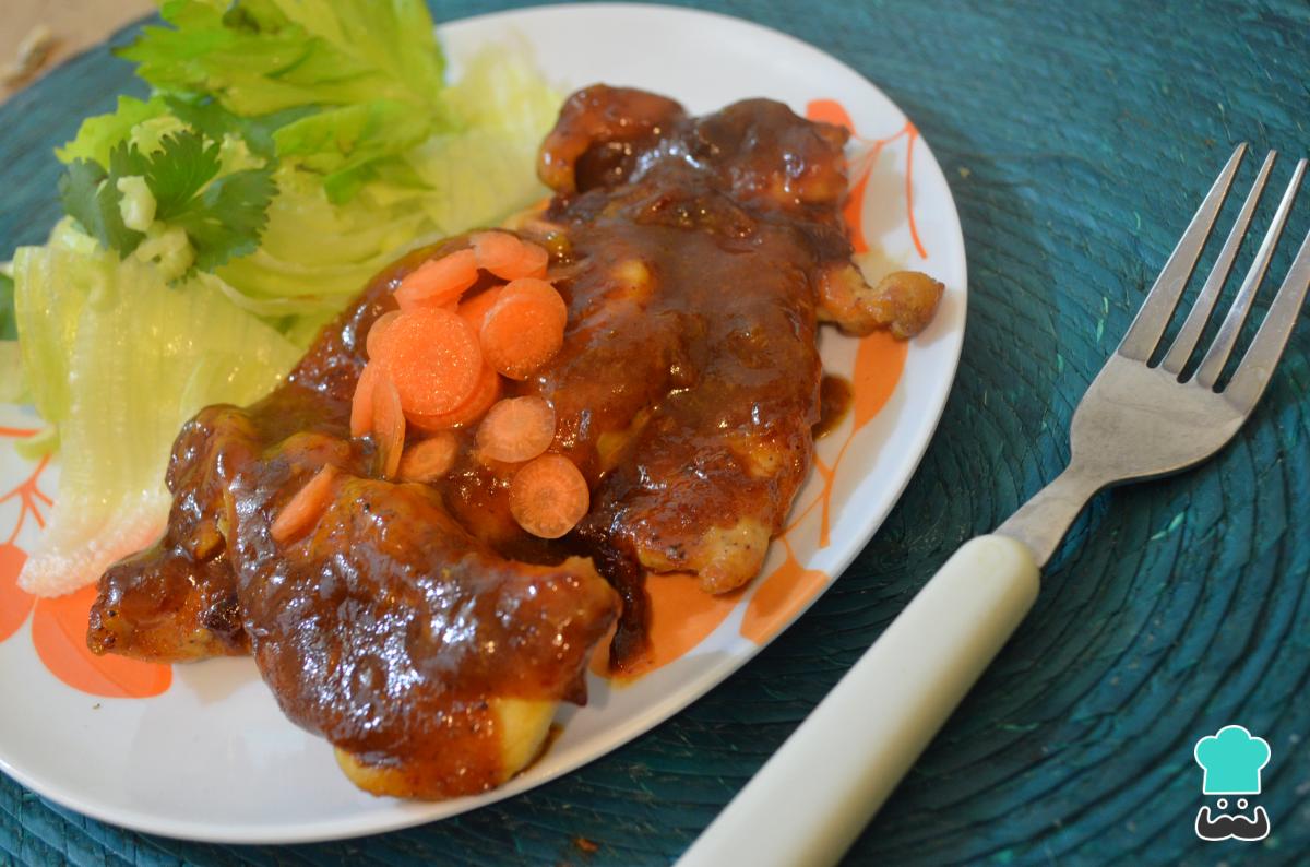 Receta de Pollo con chabacano y chipotles
